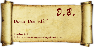 Doma Bennó névjegykártya